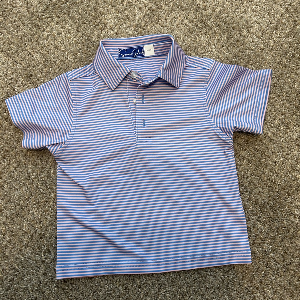 Striped Blue Kids Polo Shirt